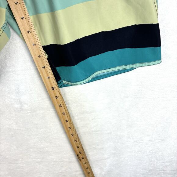 VTG Volcom Mens 31 Y2K Blue Striped V2S 2-Way Stretch Board Shorts Swim Trunks - Picture 6 of 8